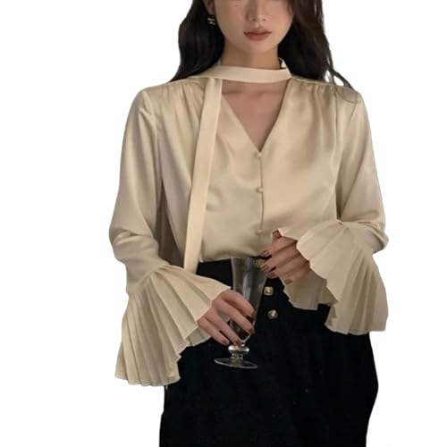 Haut en soie fluide chemise en satin femme pour soirée et bureau