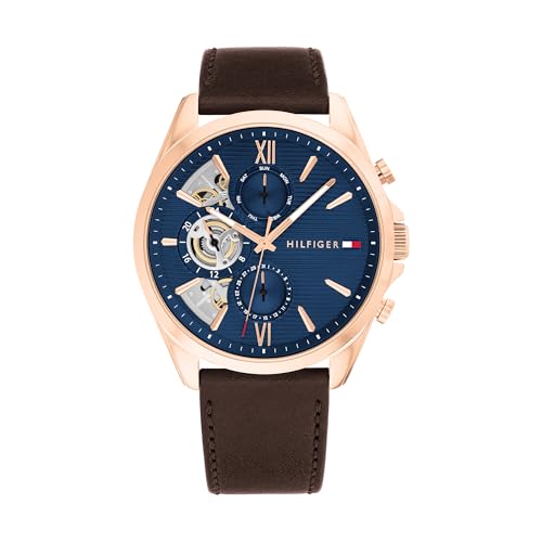 Tommy Hilfiger Reloj Analógico De Cuarzo Multifunción Para Hombre Con Correa De Cuero Marrón - 1710645 Tommy Hilfiger Reloj Analógico De Cuarzo Multifunción Para Hombre Con Correa De Cuero Marrón - 1710645