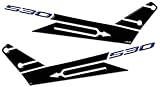 labelbike - Kit de Pegatinas Resina Tmax 530 Boomerang Compatible para Yamaha T MAX de 2017 - Negro Azul Metal