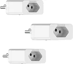KIT 3 Protetor de Rede Plug Protetor Qualitronix 20A Bivolt – DPS Classe III, Proteção Contra Raios e Surtos Elétricos, Ideal para TV, Notebook, Geladeira, Ar-Condicionado e Eletrônicos