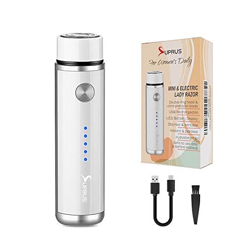 SUPRUS Frauen USB wiederaufladbarer Elektrorasierer für Gesicht Bart Schnurrbart Arm Bein...
