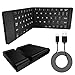 Portable Bluetooth Wireless Keyboard with Phone Holder Stand - Rechargeable Folding Board - Smartphone and Tablet Key Board Full Size Compatible to iPhone, iPad, Galaxy, Pixel