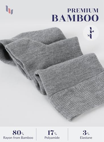 Image of Hugh Ugoli Women's Rayon Derived from Bamboo Knee High Socks Comfort Seam Long Dress Socks, Shoe Size 5-8 /8-11, 4 Pairs