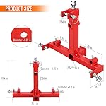 49-Hay-Spear-and-2-Stabilizers-Spear-with-3-Point-Trailer-Hitch-2-Receiver-with-Trailer-Ball-Gooseneck-Drawbar-for-Category-1-Tractor
