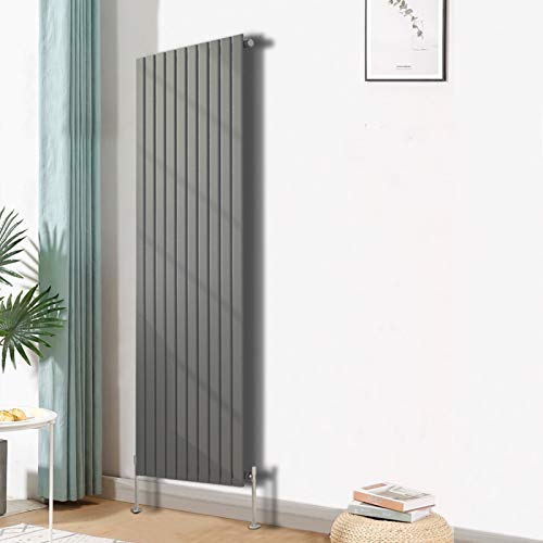 Blümme Vertical Single Flat Panel Designer Radiator Bathroom Heater Central Heating Radiators 1600 x 680mm Anthracite