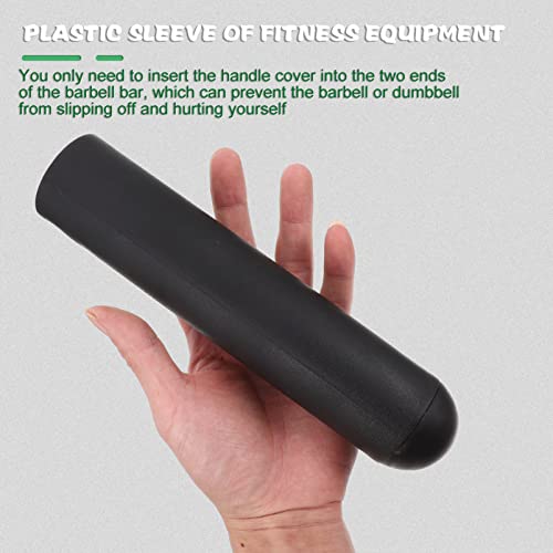 POPETPOP Skid Barbell Handle Grip Flat Grips for Weightlifting Comfortable Plastic Cover Non Slip Design Equipment Accessory Black4