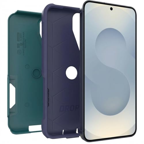 Image of OtterBox Samsung Galaxy S25 (Only) - Commuter Series Case - Harbor Storm (Green & Purple) - Slim & Tough - Pocket-Friendly - with Port Protection