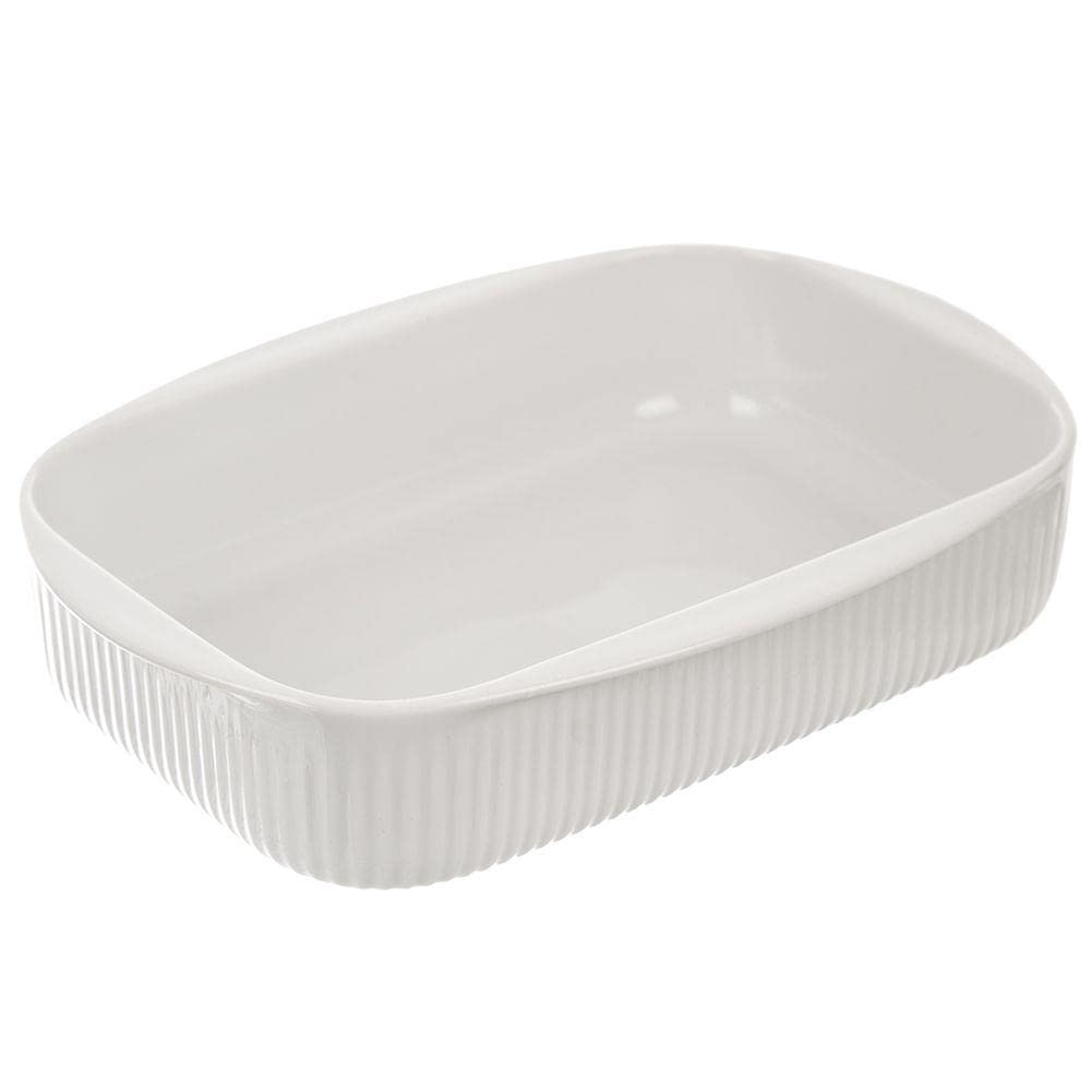Porseleinen ovenschaal, 4-delige set, 400 ml rechthoekige porseleinen bakvormen voor 1 portie, kleine ovenschaal voor lasagne, tiramisu & ovenschotel, crème brûlée, bakvormset voor 1 persoon, 18 x 11