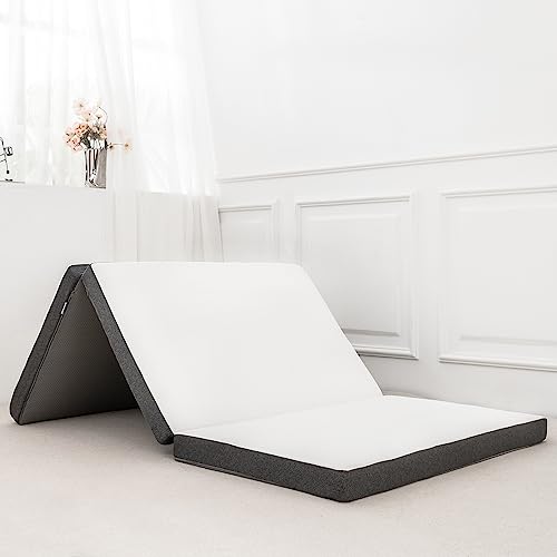 Yinlnpaul 2 Inch Foam Foldable Mattress For Adults & Kids -Portable Folding Bed For Travel, Floor, Camping, Guest, Easy To Storage 75X25X2(White Single) #TOP5