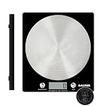 Salter 1036 BKSSDR Digital Kitchen Scale – Cooking & Baking Scales for Food Weight, Stainless Steel Weighing Platform, 5KG Capacity, Tare Function, Large LCD Easy Read Display, Measure Liquids, Black
