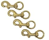 Four (4) Standard 3" Bronze Brass Flagpole Snap Clips to Attach Flag to Halyard Rope - 3" with Swive