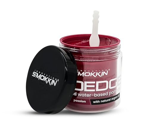 Smokkin Pro Edge Hair Styling Gel Alcohol-Free, Water-Based Pomade with Strong Hold & Argan Oil No Flakes, Edge Control, Twist & Braid Gel for Men & Women - 16 Fl oz - Passion