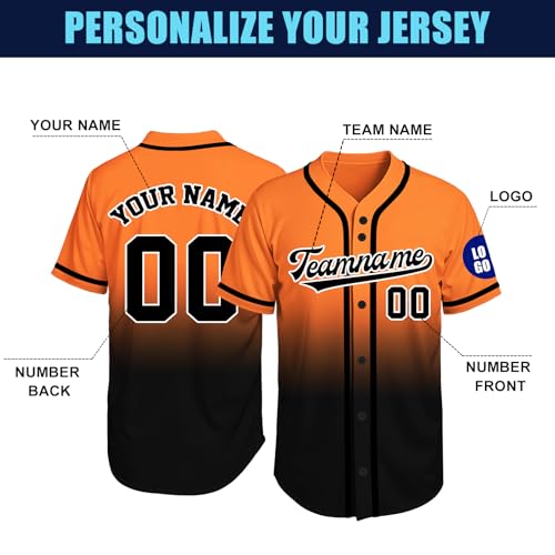 Image of Custom Baseball Jersey Personalized Stitched or Printed Name Number Baseball Shirt Sports Uniform Gifts for Men Women Youth
