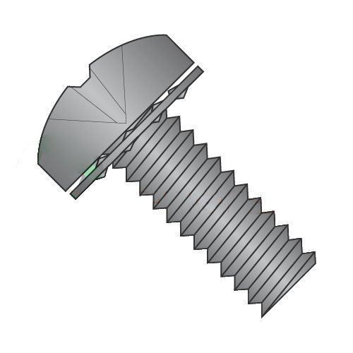 6-32 x 1 3/4" SEMS Screws/Internal Tooth Washer/Phillips/Pan Head/Steel/Black Zinc (Carton: 3,000 pcs)