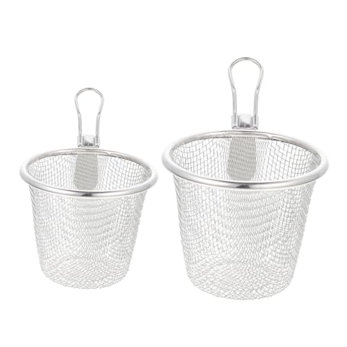 WEKADRIN 2 pièces Passoire à Nouilles Acier Inoxydable pour Hot Pot Filtre Alimentaire avec Poignée Pratique Égouttoir Pâtes et Maille Fine pour Cuisson et Friture