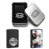 Ships Next Day Personalized Lighter, Can Print Photos and Logos Custom Lighters, Classic Black Matte High-End Texture Customized Lighters, Perfect for Gifts