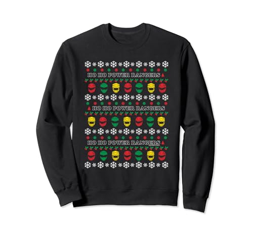 Image of Power Rangers Christmas Pattern Ho Ho Sweatshirt