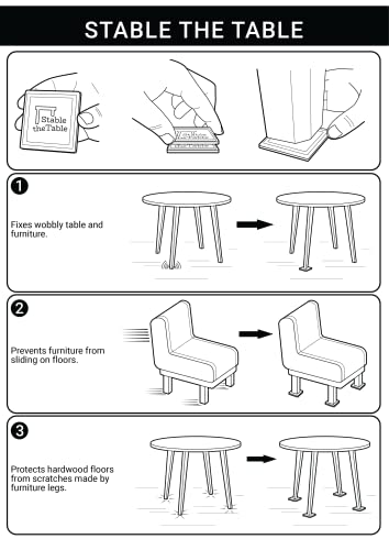 Stable The Table-6 Pack, Walnut Round/Multi-Use Furniture Pads/Furniture Leveler/Non Slip Furniture Pads/Floor Protector/Use With Tables, Sofas, Loveseats/Made In Usa #TOP1