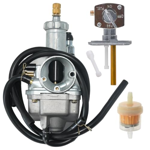 Rebuiman KLF220 Carburetor for Kawasaki Bayou 220 1988-2002,for Bayou 250 KLF250 2003-2011 Carb with Fuel Filter and Fuel Gas Petcock Valve Switch