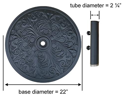Tropishade Umbrella Base Cast Iron with Black Powder Coating Weight 50 lbs - Thumbnail 4