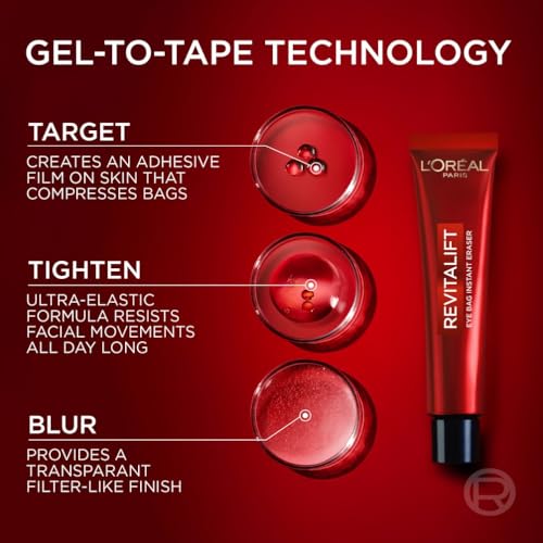 L'Oréal Paris Revitalift Laser Eye Bag Instant Eraser, Anti-Ageing Cream, Reduces Wrinkles, Puffiness And Swelling, Suitable for All Skin Types