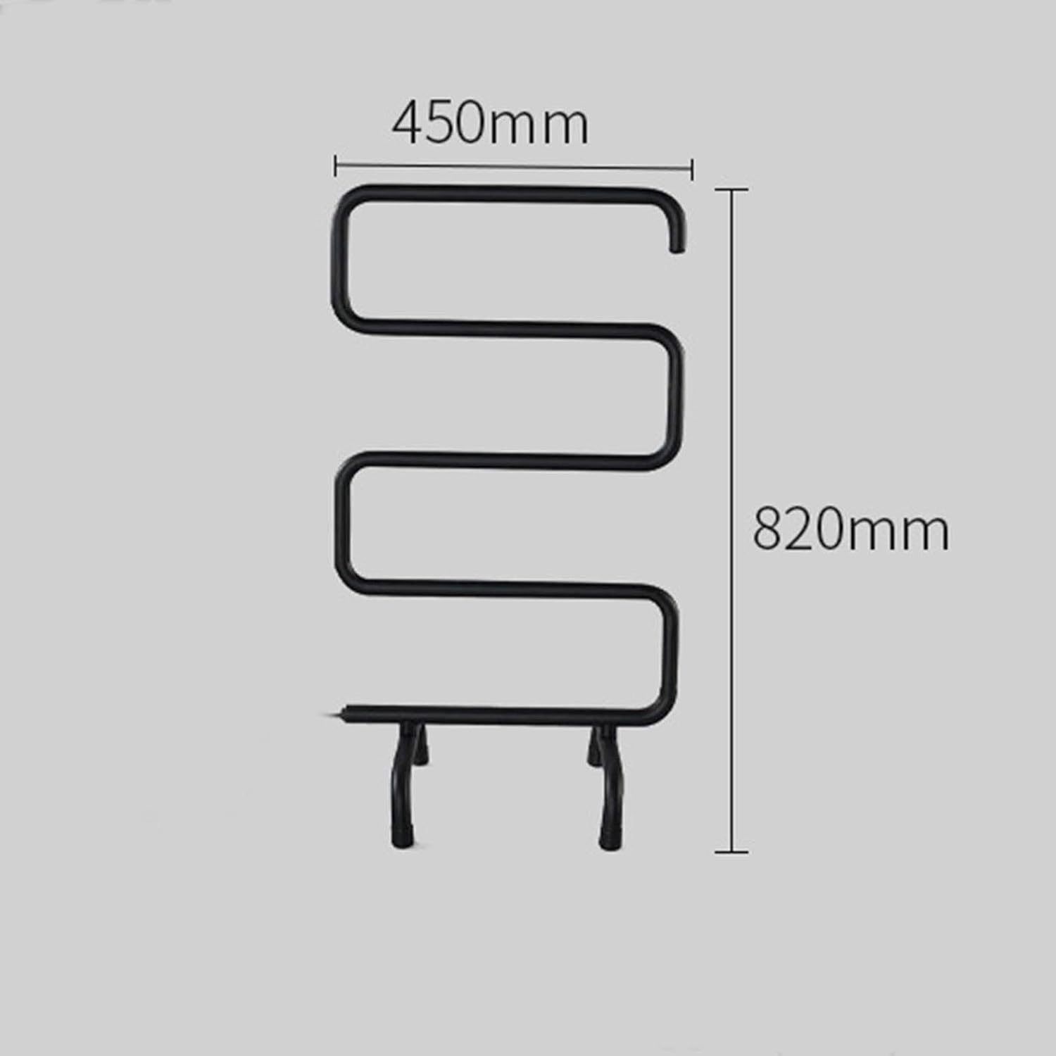 Floor Mounted Towel Warmer Rack, Bended Electric Towel Warmer, Free Standing Heated Towel Rack, Heated Towel Rail Portable Home Bathroom Stainless Steel Plug-in Heated Towel Rail