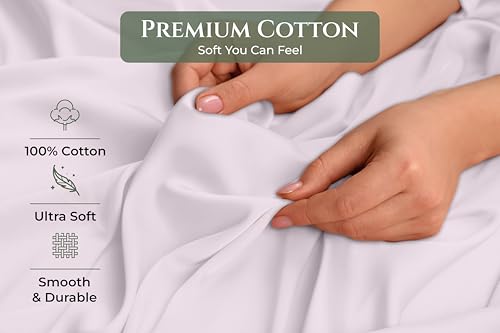 Image of Royale Linens 100% Cotton Pillow Cases Standard Size Set of 2 - Percale Pillowcase - Lavender Pillow cases Soft Cooling & Breathable Hotel Cotton Pillowcases, Fits Standard Pillows (20 inchx26 inch, Lavender)