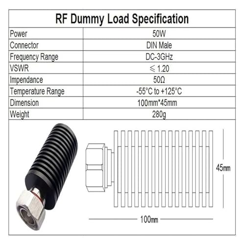 Câble coaxial fixe RF charge de terminaison 50W 50 ohms 4 GHz