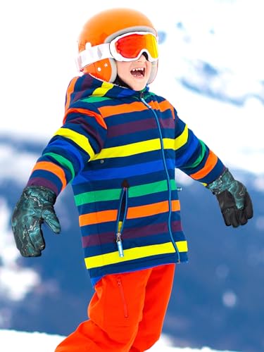 Image of SATINIOR 2 Pairs Kids Waterproof Winter Snow Gloves Ski Gloves for Boy Girl Outdoor Warm Thickening Snowboard