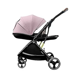 StarAndDaisy Coballe Baby Stroller, 2 in 1 High Landscape Convertible Reversible Bassinet Pram for Infant, Foldable Aluminum Alloy Pushchair with Adjustable Backrest, 3D Suspension (Coballe Pink)