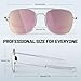 ACBLUCE Aviator Sunglasses for Women Men 53mm TAC Polarized Lense Military Style Metal Frame with Bayonet Temples Pink Glasses