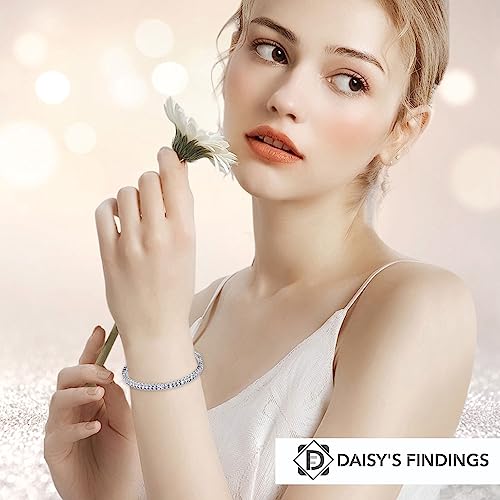 Daisy's Findings Tennis Bracelets For Women | 3Cttw Tennis Bracelets For Women | Sterling Silver Tennis Bracelet | Diamond Bracelets For Women | Tennis Bracelet For Women | Tennis Bracelet #TOP2