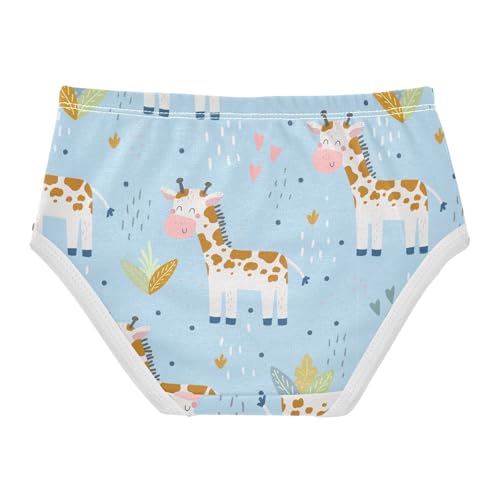 Wusikd Cute Giraffe Girls Underwears Cotton Blue Girls Briefs Soft Toddler Underwear 5T2
