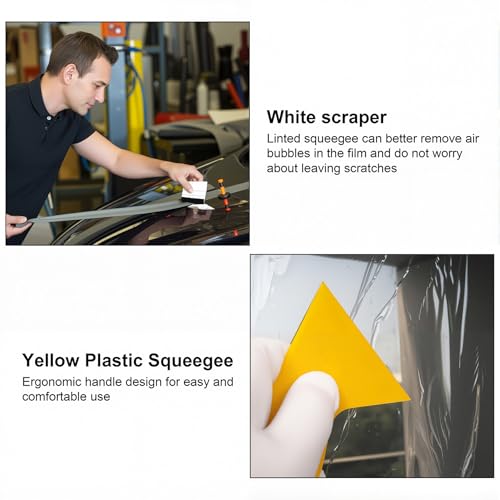 Image of SINGARO Car Window Film Kit, 5PCS Car Glass Protective Window Wrap Tinting Privacy Film Tools, Including Vinyl Scraper, Felt Scraper, Cutter with Blade, Film Cutter, Spray Bottle