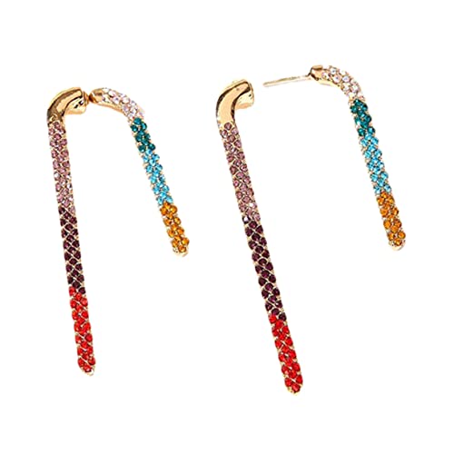 DEARMAMY 1 Par De Pendientes De Diamantes De Imitación De Colores Pendientes De Joya Pendientes Para Pequeños Pendientes Joyería Para Las Mujeres Medallón Piercing En La Oreja
