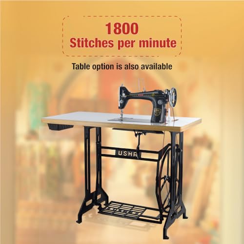 Image of USHA Tailor Sewing Machine | Rotary Stitch Master With Hook Head | Maximum Sewing Speed Of 1800 SPM, Black