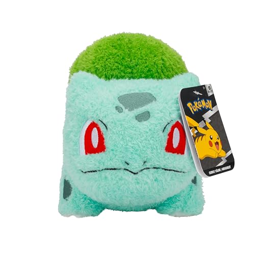 Pokémon PKW4208 Bisasam Cuddly Plüsch 20 cm weiches Flauschiges Plüschtier mit authentischen Details offizielles Plüsch