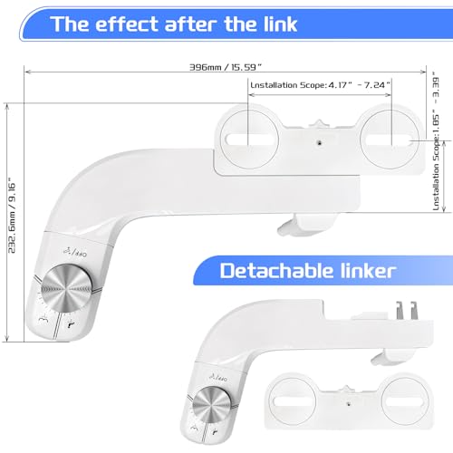 Bidet Attachment for Toilet Ultra-Thin 0.23 IN Dual Nozzle,Non-Electric - image 2