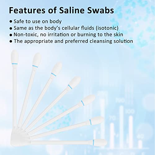 OPOVE Piercings Aftercare Sterile Saline Swabs for Cleansing and