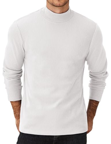 Pull à manches longues pour homme anti-courants d'air col roulé blanc COOFANDY vêtement d'hiver