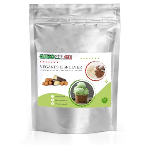 Gino Gelati Nuss Veganes Eis Pulver Zucker-, laktosefrei, verschiede Geschmäcker, schnelle und einfache Zubereitung, Herstellung mit oder ohne Eismaschine (10 Kg, Marzipan)