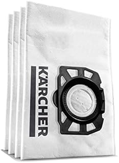 Kärcher Original Fleece Filter Bag KFI 357: 4 pieces, 3-ply, extremely tear-resistant and robust, custom-fit for Kärcher Wet and Dry Vacuum Cleaners and Carper Cleaners, SKU: 2.863-314.0,White