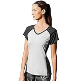 Champion Women's Marathon Tee, White Heather/Black, Small