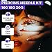 Ear Nose Piercing Kit 31pcs - Usiriy Piercing Needle Kit Piercing Needles Clamps Kit 16G 18G 20G Mixed Hollow Needles with 2 Piercing Clamps Forceps for Ear Nose Navel Nipple Lip Septum Body Piercing