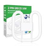 Ddlisu GR8 2 Pin 16W 2D Compact Fluorescent Light Bulb, Square Flat Butterfly Shape Energy Saving Lamp, GR8 DD Bathroom Light Bulb 2 Pin Warm White 3500K, Suitable for Office, Recessed Ceiling Lights