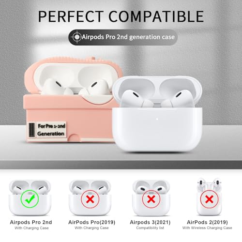 Image of [2Pack] Gedicht for Apple Airpods Pro Case Cover, Cute Cartoon Shoe Box Soft Silicone Protective Cases for AirPods Pro 1st Generation Case with Keychain for Women Men, Red+Pink