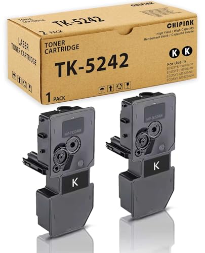 Image of TK-5242 TK-5242K Toner Cartridge Compatible for Kyocera TK-5242K TK-5242 1T02R70US0 for ECOSYS P5026cdn P5026cdw M5526cdn M5526cdw Printers.(Black,2-Pack)