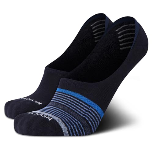 Cole Haan Mens No Show Socks - 2 Pack Breathable Cotton Invisible Liner Low Cut Socks for Men with Heel Grip (Sizes: 7-12)