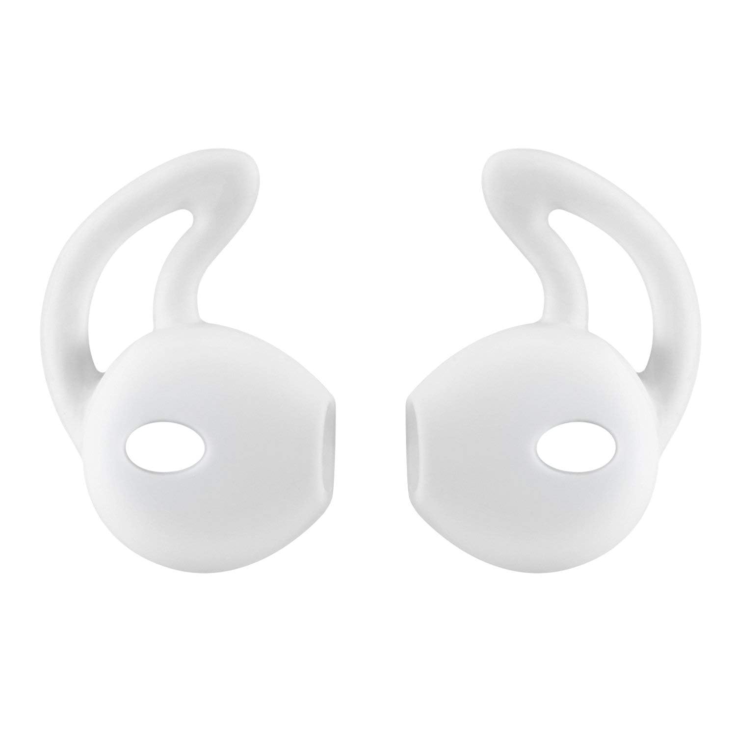 D & K Exclusives Ear Hook Covers for Earbud Headphones, Noise Isolation Anti-Slip Silicone Earbuds/Ear Plug Tips 3 Pair Cover Tips Accessories Compatible Headset MNHF2AM/A (White 6PCS) 2