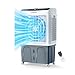 Enfriador de aire evaporativo, enfriador de pantano 2300 CFM, enfriador de aire de oscilación de 120 °control remoto, temporizador de 24 horas, 3 modos y velocidades interiores & exteriores 35 litros